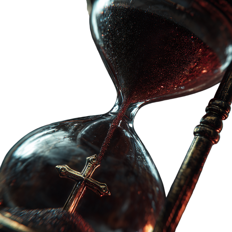 Dark Religious Hourglass Vinyl Car Decal Sticker – Waterproof & UV-Resistant 3.4133333333333336"