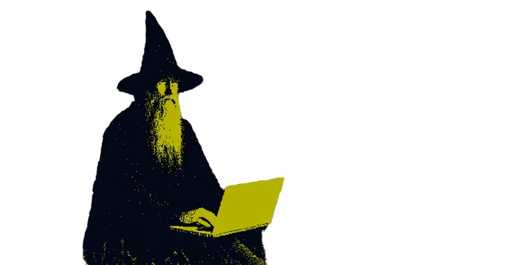 Wizard With Laptop Vinyl Car Decal Sticker – Waterproof & UV-Resistant 5.12"