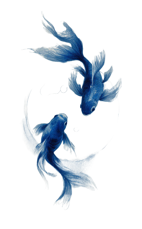 Graceful Goldfish Sketch Vinyl Car Decal Sticker – Waterproof & UV-Resistant 4.6