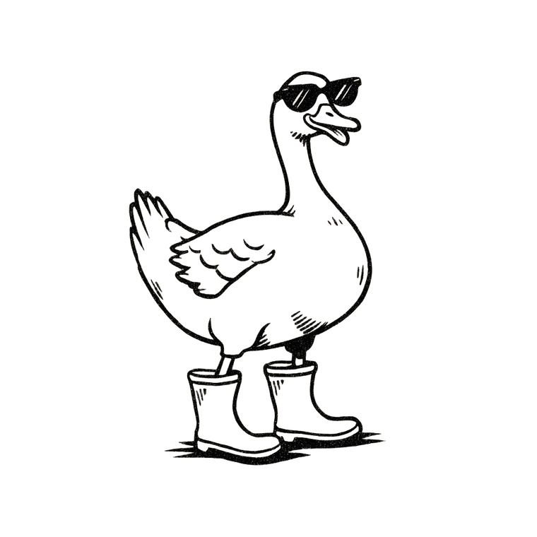 Silly Goose Illustration V2 Vinyl Car Decal Sticker – Waterproof & UV-Resistant 6.826666666666667"