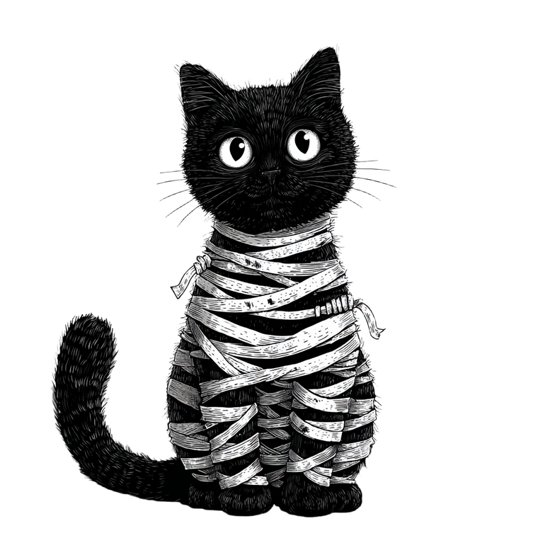Mummy Cat Halloween V2 Vinyl Car Decal Sticker – Waterproof & UV-Resistant 6.826666666666667"