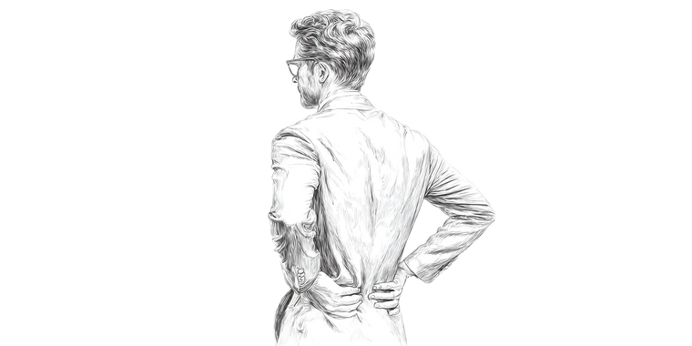 Stylized Male Sketch Vinyl Car Decal Sticker – Waterproof & UV-Resistant 5.12"