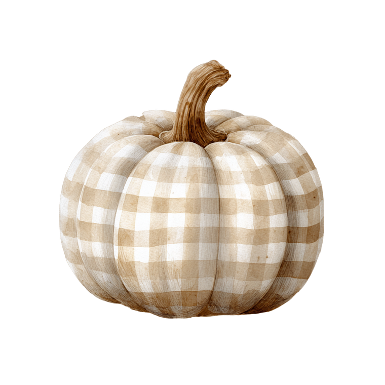 Gingham Pumpkin Vinyl Car Decal Sticker – Waterproof & UV-Resistant 3.4133333333333336"