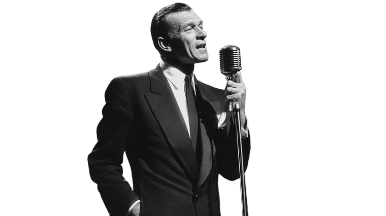 Sinatra Performing Vinyl Car Decal Sticker – Waterproof & UV-Resistant 2.72"