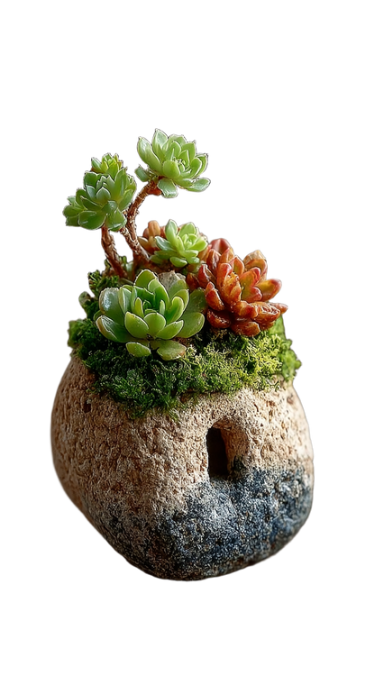 Pebble Succulent Planter Vinyl Car Decal Sticker – Waterproof & UV-Resistant 4.8533333333333335"