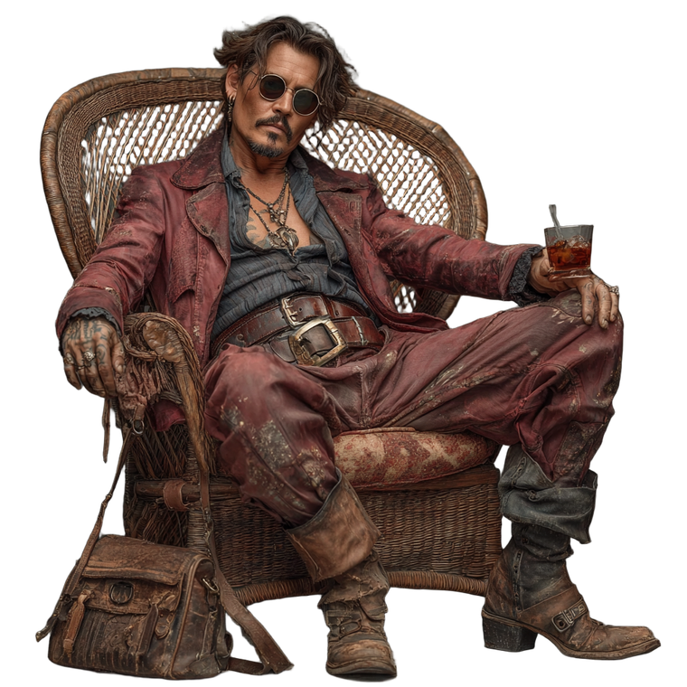 Johnny Depp Sitting Vinyl Car Decal Sticker – Waterproof & UV-Resistant 3.4133333333333336"