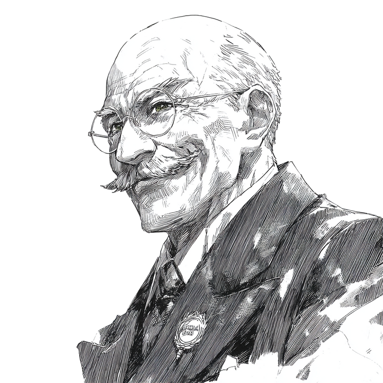 Soviet Bureaucrat Sketch Vinyl Car Decal Sticker – Waterproof & UV-Resistant 3.4133333333333336"