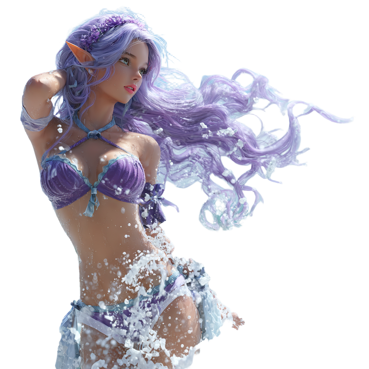 Elf Goddess Relaxing Vinyl Car Decal Sticker – Waterproof & UV-Resistant 3.4133333333333336"