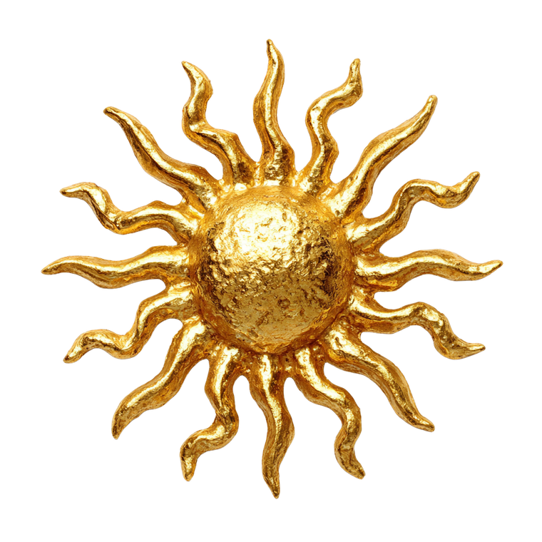 Golden Brass Sun Vinyl Car Decal Sticker – Waterproof & UV-Resistant 3.4133333333333336"