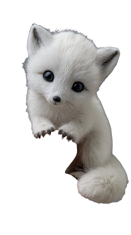 Tiny Arctic Fox Vinyl Car Decal Sticker – Waterproof & UV-Resistant 9.706666666666667"