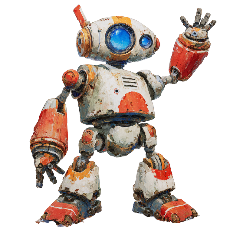 Hand-Painted Robot Vinyl Car Decal Sticker – Waterproof & UV-Resistant 6.826666666666667"