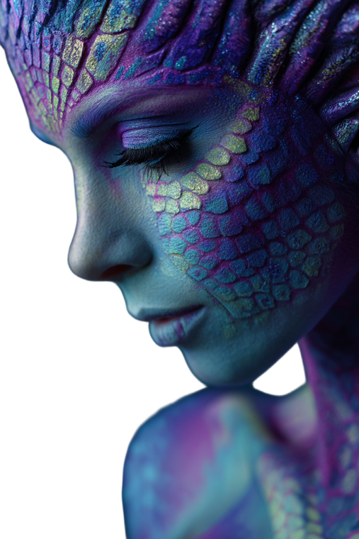 Alien Mermaid Portrait V2 Vinyl Car Decal Sticker – Waterproof & UV-Resistant 8.96"