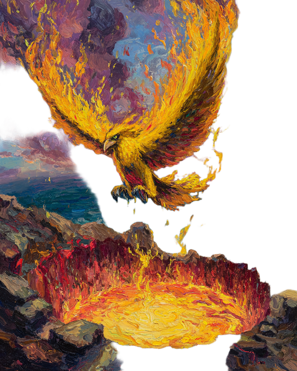 Fiery Bird Soaring Vinyl Car Decal Sticker – Waterproof & UV-Resistant 8.0"
