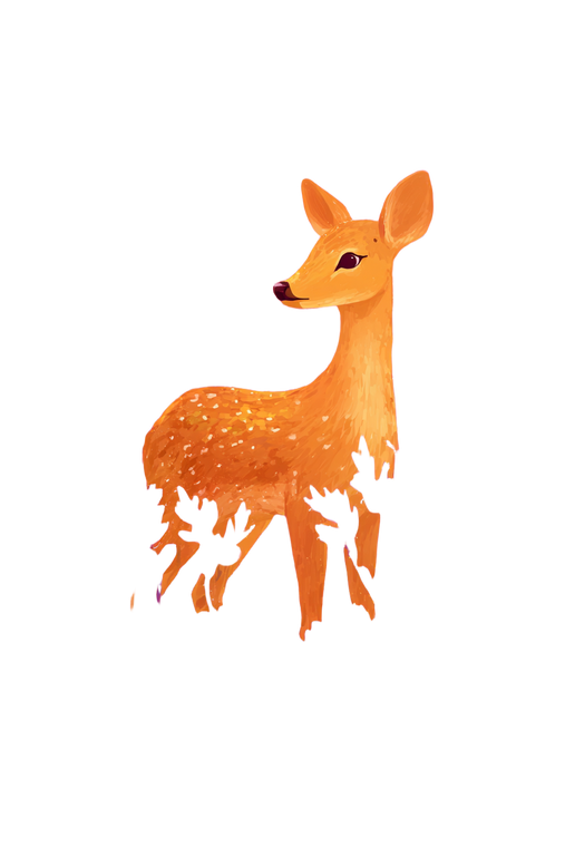 Cute Deer Illustration Vinyl Car Decal Sticker – Waterproof & UV-Resistant 4.4