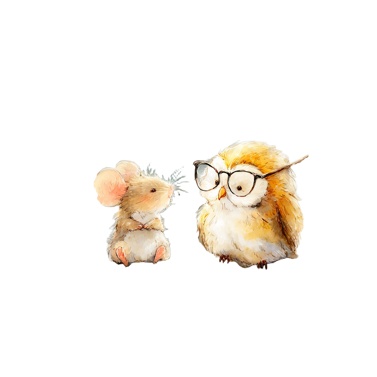 Mouse And Owl Vinyl Car Decal Sticker – Waterproof & UV-Resistant 3.4133333333333336"