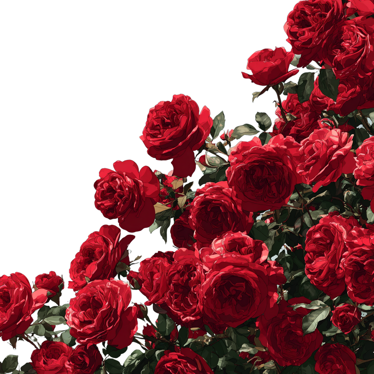 Red Roses Bloom Vinyl Car Decal Sticker – Waterproof & UV-Resistant 6.826666666666667"