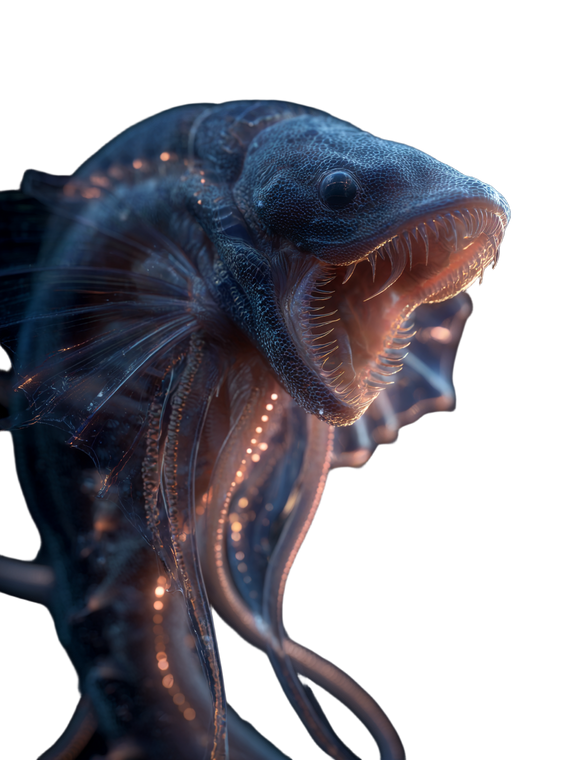 Glowing Deep Sea Creature Vinyl Car Decal Sticker – Waterproof & UV-Resistant 8.213333333333333"