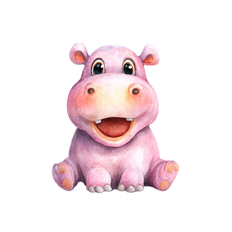 Pink Hippo Laughing Vinyl Car Decal Sticker – Waterproof & UV-Resistant 6.826666666666667"