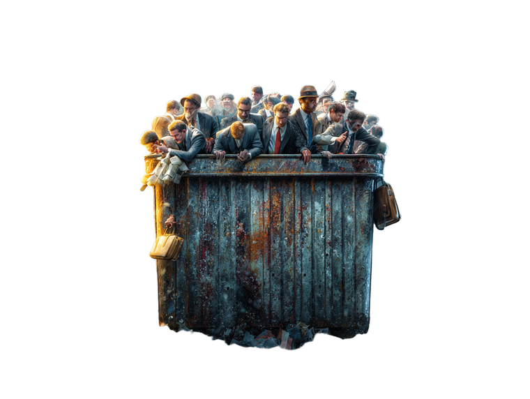Despair In Trash Can V2 Vinyl Car Decal Sticker – Waterproof & UV-Resistant 6.1866666666666665"