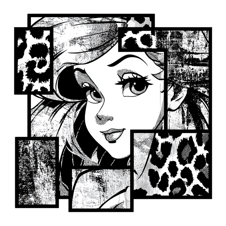 Patchwork Princess Ariel Vinyl Car Decal Sticker – Waterproof & UV-Resistant 3.4133333333333336"