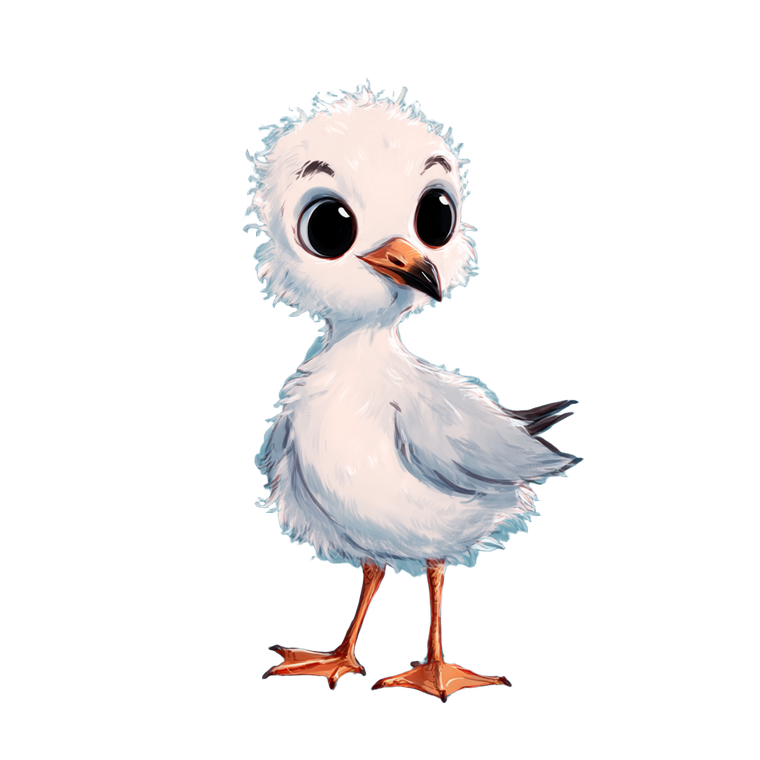 Baby Seagull Cartoon Vinyl Car Decal Sticker – Waterproof & UV-Resistant 3.4133333333333336"