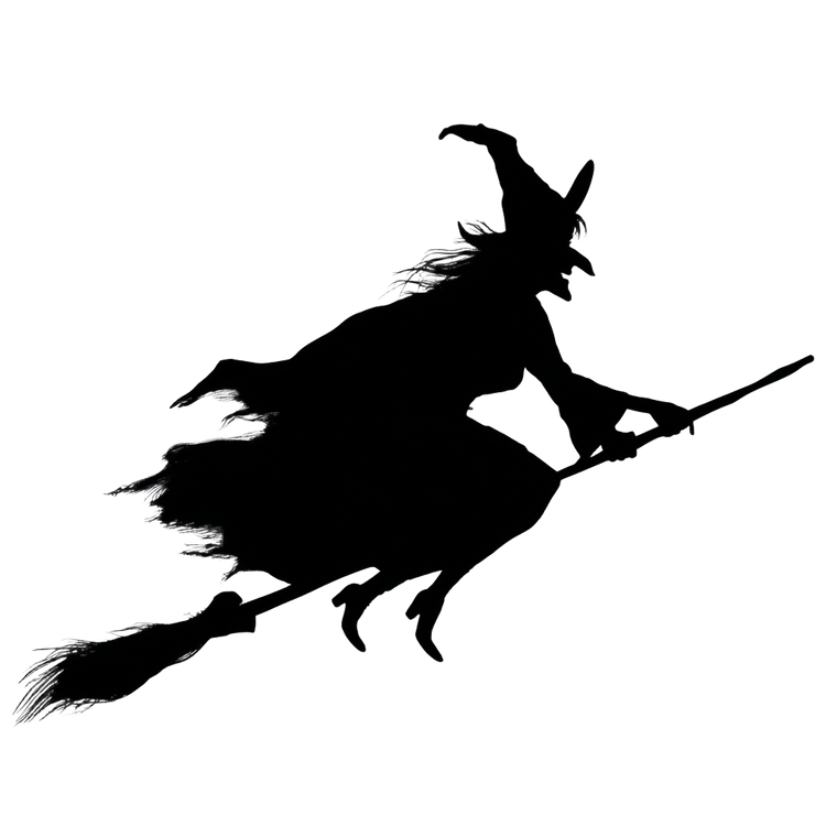 Flying Witch Silhouette V2 Vinyl Car Decal Sticker – Waterproof & UV-Resistant 3.4133333333333336"