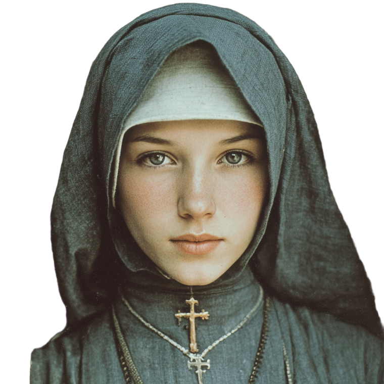 Young Beautiful Nun V2 Vinyl Car Decal Sticker – Waterproof & UV-Resistant 3.4133333333333336"