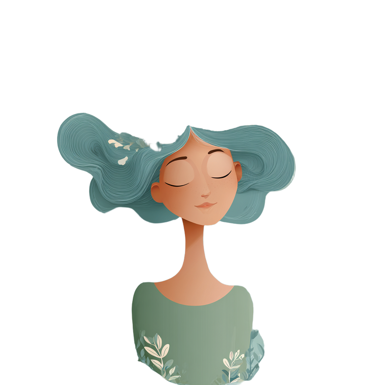 Peaceful Woman Illustration Vinyl Car Decal Sticker – Waterproof & UV-Resistant 3.4133333333333336"