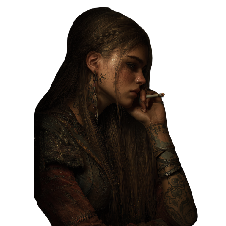 Heartbroken Viking Girl Vinyl Car Decal Sticker – Waterproof & UV-Resistant 3.4133333333333336"