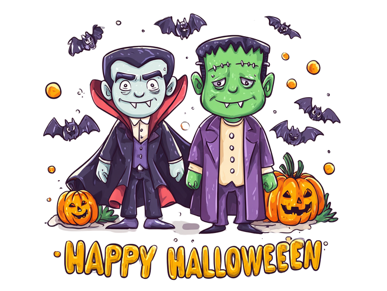 Halloween Monsters Duo Vinyl Car Decal Sticker – Waterproof & UV-Resistant 6.1866666666666665"
