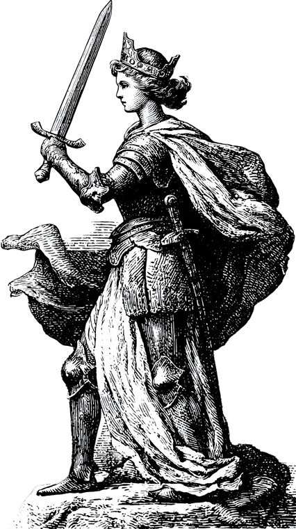 Medieval Female Knight V2 Vinyl Car Decal Sticker – Waterproof & UV-Resistant 4.8533333333333335"