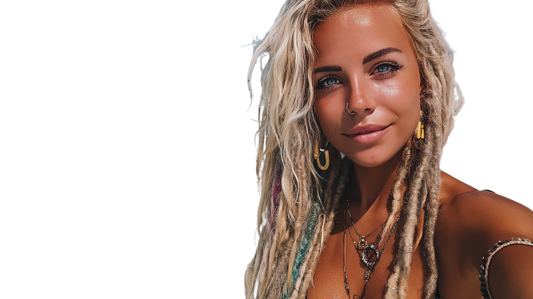 Tanned Boho Girl Vinyl Car Decal Sticker – Waterproof & UV-Resistant 2.72"