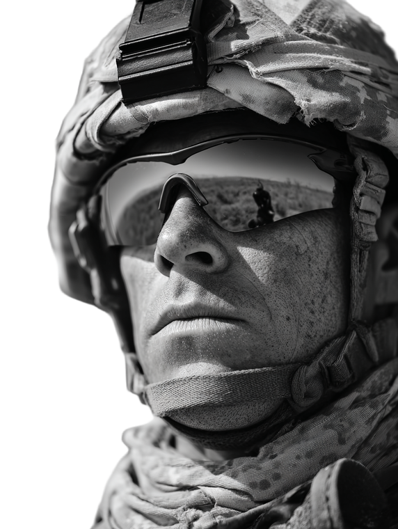 Desert Soldier Portrait Vinyl Car Decal Sticker – Waterproof & UV-Resistant 4.1066666666666665"