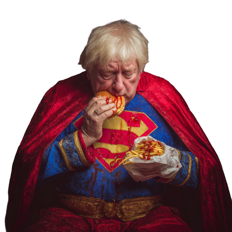 Superman Glutton Vinyl Car Decal Sticker – Waterproof & UV-Resistant 3.4133333333333336"