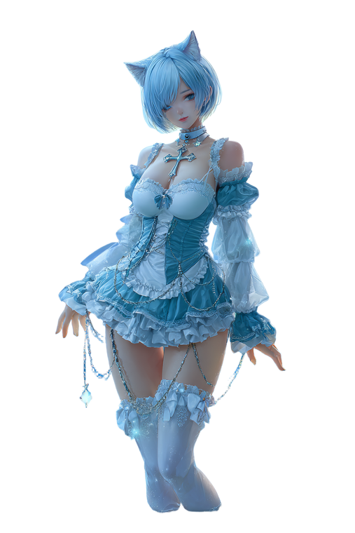 Ethereal Catgirl Maid Vinyl Car Decal Sticker – Waterproof & UV-Resistant 4.4