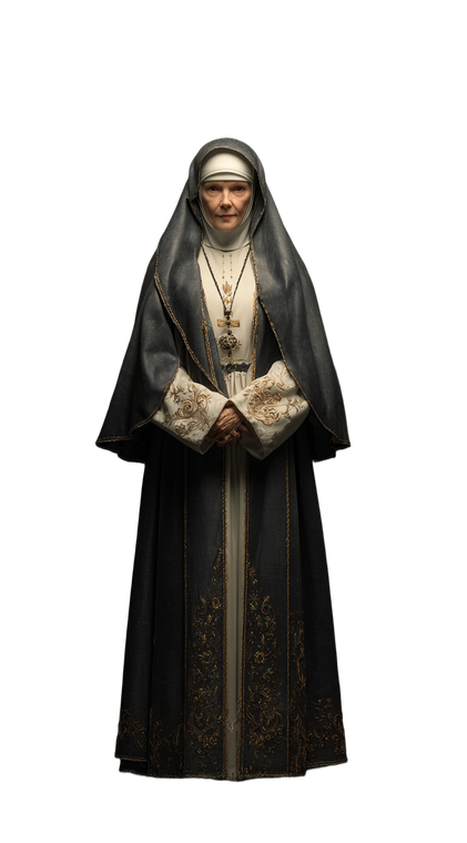 Elegant Elderly Nun Vinyl Car Decal Sticker – Waterproof & UV-Resistant 4.906666666666666"