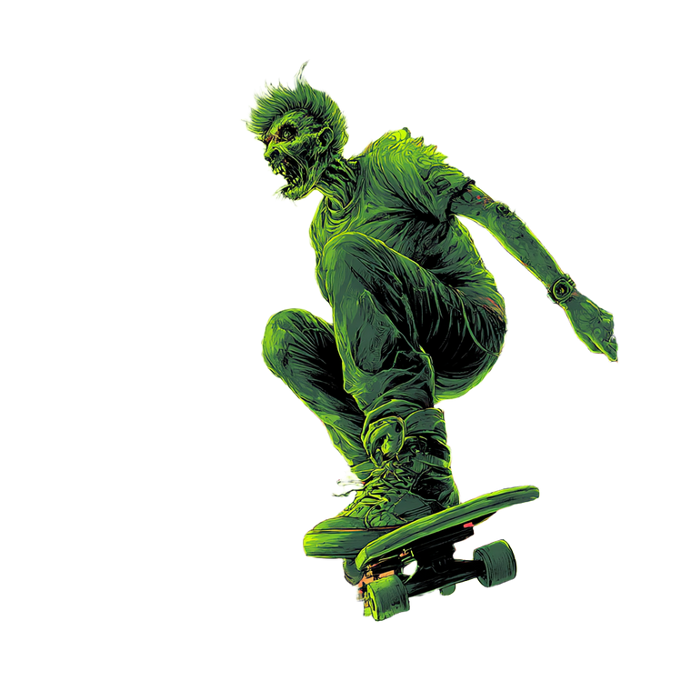 Zombie Skater Vinyl Car Decal Sticker – Waterproof & UV-Resistant 3.4133333333333336"