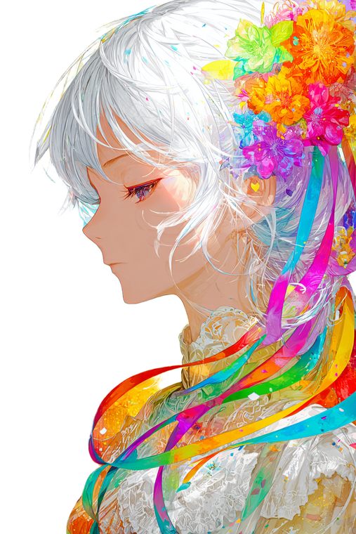 Anime White-Haired Girl V9 Vinyl Car Decal Sticker – Waterproof & UV-Resistant 4.4