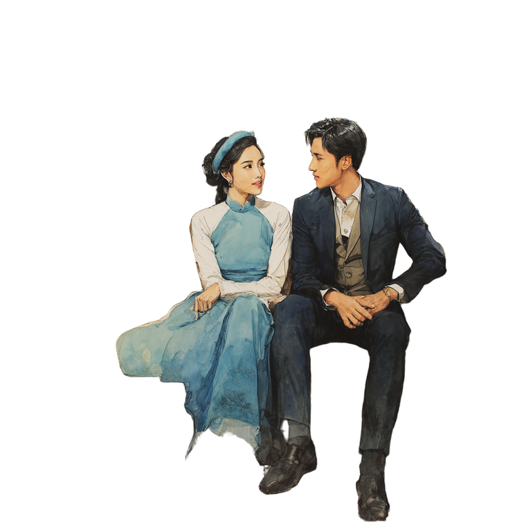 Vietnamese Couple V3 Vinyl Car Decal Sticker – Waterproof & UV-Resistant 3.4133333333333336"