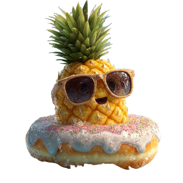 Stylized Pineapple Floatie Vinyl Car Decal Sticker – Waterproof & UV-Resistant 3.4133333333333336"