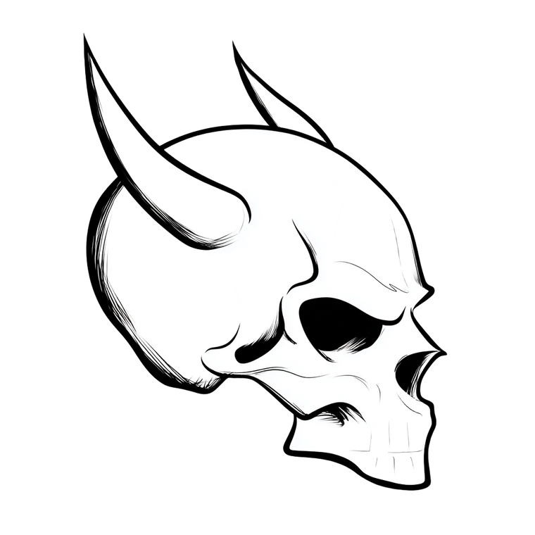 Horned Human Skull Vinyl Car Decal Sticker – Waterproof & UV-Resistant 3.4133333333333336"