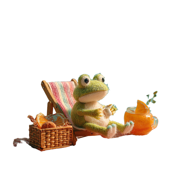 Sunbathing Froggy Vinyl Car Decal Sticker – Waterproof & UV-Resistant 6.826666666666667"