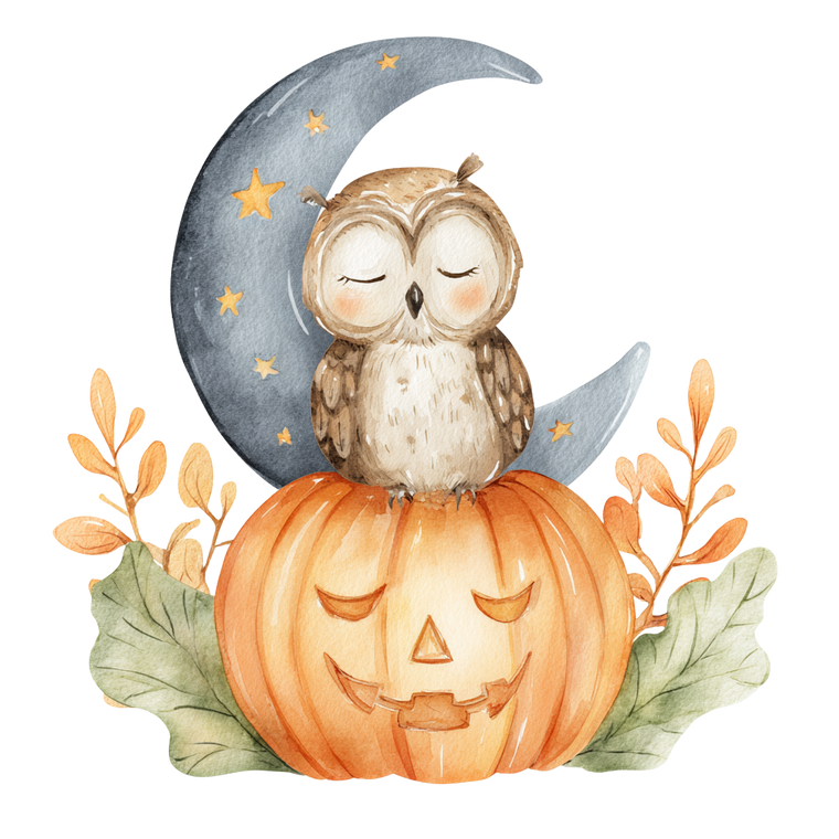 Whimsical Owl Pumpkin Vinyl Car Decal Sticker – Waterproof & UV-Resistant 6.826666666666667"