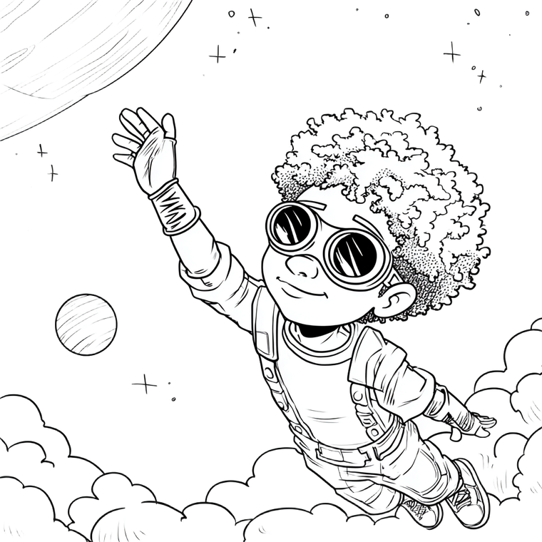 Space Explorer Boy Vinyl Car Decal Sticker – Waterproof & UV-Resistant 3.4133333333333336"