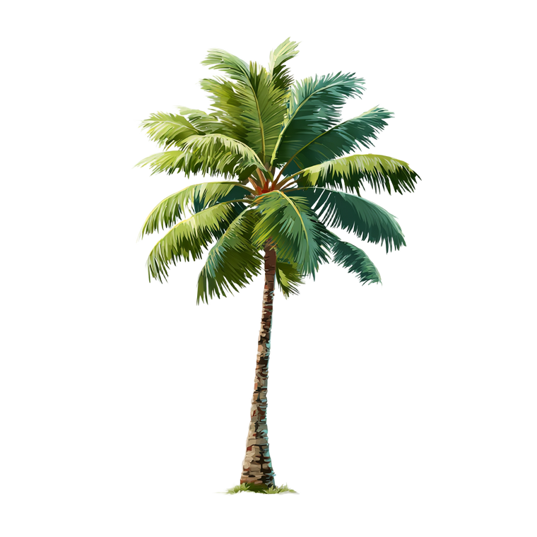 Cartoon Coconut Tree V3 Vinyl Car Decal Sticker – Waterproof & UV-Resistant 3.4133333333333336"