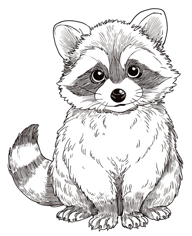 Cute Cartoon Raccoon V6 Vinyl Car Decal Sticker – Waterproof & UV-Resistant 4.05333333333333