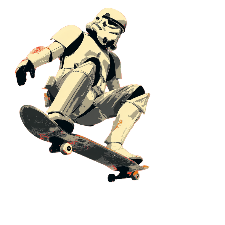 Stormtrooper Skateboarding Vinyl Car Decal Sticker – Waterproof & UV-Resistant 3.4133333333333336"