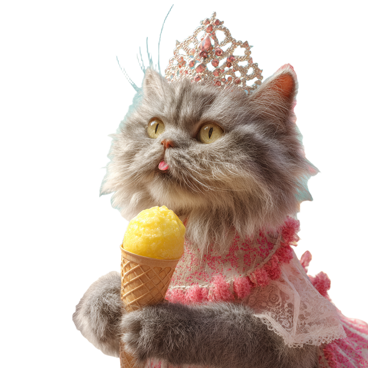 Princess Cat V4 Vinyl Car Decal Sticker – Waterproof & UV-Resistant 6.826666666666667"
