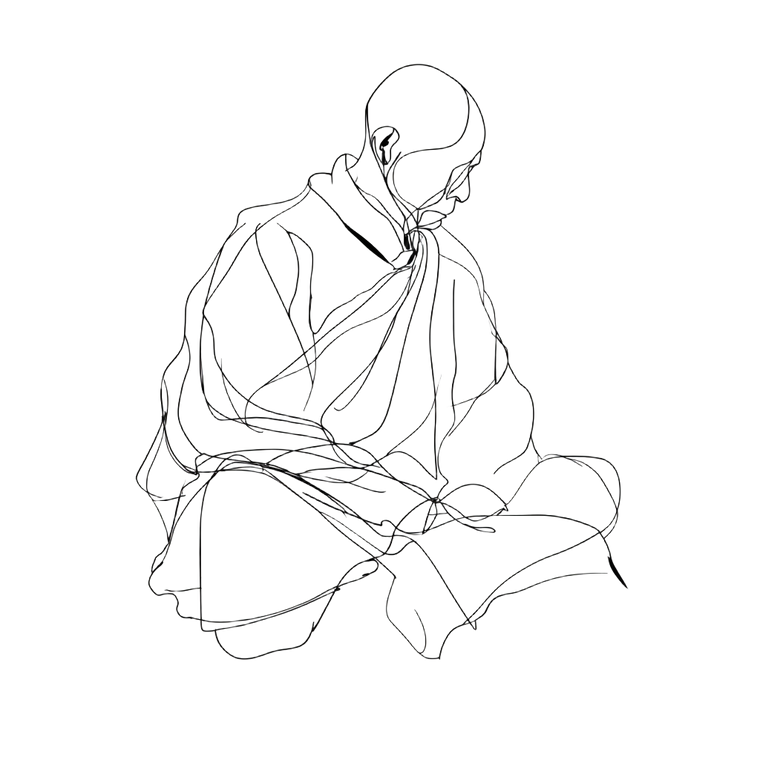 Meditating Monk V40 Vinyl Car Decal Sticker – Waterproof & UV-Resistant 3.4133333333333336"