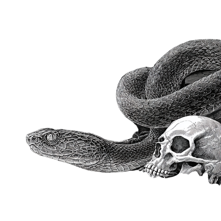 Menacing Crypt Snake Vinyl Car Decal Sticker – Waterproof & UV-Resistant 3.4133333333333336"
